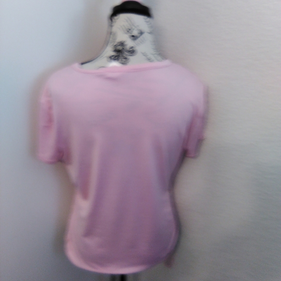 No Boundaries Pink Side ruched Top w/Silver Sequins Lips w/matchin… - Picture 3 of 4
